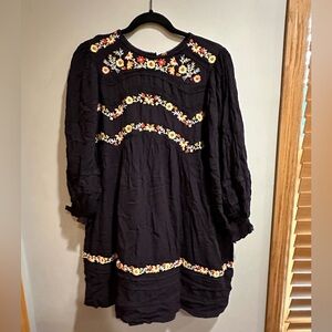 Plum and floral tunic dress.